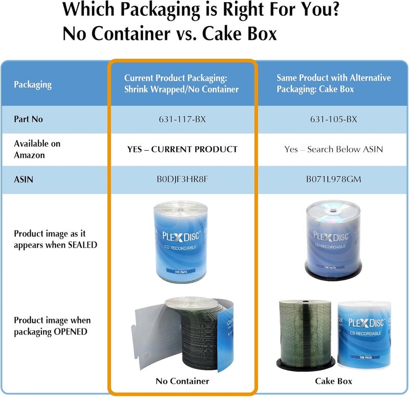 PlexDisc CD-R 700MB 52X Shiny Silver Top Blank CDs for Music & Data - 100 Pack Blank CD-R Discs for Burning, Recording, and Storage (No Container) - Image 2